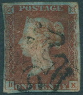 Great Britain 1854 SG10 1d Deep Red-brown QV **BK Imperf FU (amd) - Unclassified