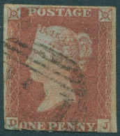 Great Britain 1854 SG8 1d Red-brown QV **DJ Imperf FU (amd) - Unclassified