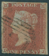 Great Britain 1854 SG8 1d Red-brown QV **DJ Imperf FU (amd) - Sin Clasificación