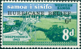 Samoa 1966 SG273 8d Airport With HURRICANE RELIEF Ovpt MNH - Samoa (Staat)