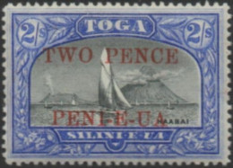 Tonga 1923 SG68 2d On 2/- View Of Haapai MNG - Tonga (1970-...)