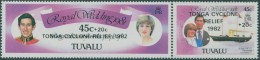Tuvalu 1982 SG187-188 Royal Wedding Cyclone Relief Surcharges Set MNH - Tuvalu