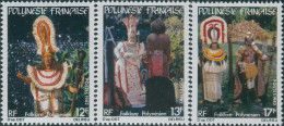 French Polynesia 1982 Sc#362-364,SG370-372 Polynesian Folklore Set MLH - Otros & Sin Clasificación