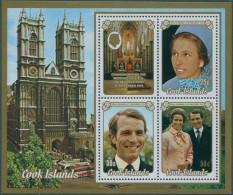 Cook Islands 1973 SG453 Princess Anne Wedding MS MNH - Islas Cook