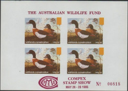 Australia Cinderella Ducks 1995 Compex Stamp Show Proof Block MNH - Cinderella