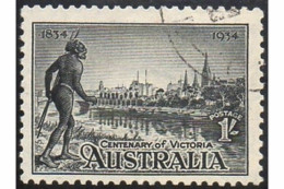 Australia 1934 SG149a 1/- Victoria Centenary, P11½ No Gum CTO - Andere & Zonder Classificatie
