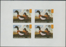 Australia Cinderella Ducks 1994 Wetlands Conservation Proof Block MNH - Cinderella