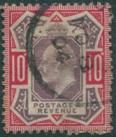 Great Britain 1902 SG254 10d Dull Purple And Carmine KEVII #1 FU - Unclassified
