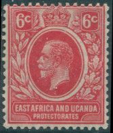 Kenya Uganda And Tanganyika 1912 SG46a 6c Scarlet KGV MLH (amd) - Kenya, Uganda & Tanganyika