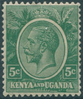 Kenya Uganda And Tanganyika 1922 SG78 5c Green KGV MLH (amd) - Kenya, Ouganda & Tanganyika