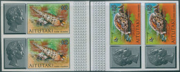 Aitutaki 1974 SG109-110 Shell QEII High Value Definitives Imperf Pairs MNH - Islas Cook