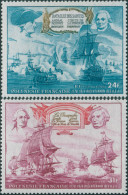French Polynesia 1976 Sc#C128-C129,SG212-213 American Revolution Set MNH - Other & Unclassified