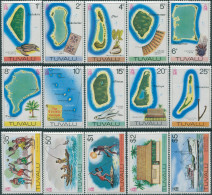 Tuvalu 1976 SG30-44 Islands Play Fishing Set MNH - Tuvalu (fr. Elliceinseln)