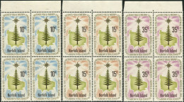 Norfolk Island 1975 SG165-167 Christmas Star And Pine Set Blocks FU - Norfolk Eiland