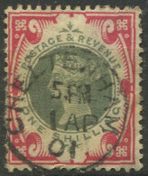 Great Britain 1900 SG214 1/- Green And Carmine QV #7 FU - Otros & Sin Clasificación