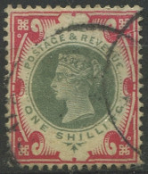 Great Britain 1900 SG214 1/- Green And Carmine QV #8 FU - Otros & Sin Clasificación