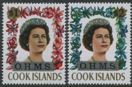 Cook Islands OHMS 1975 SGO12-O13 QEII Flowers (2) MNH - Islas Cook