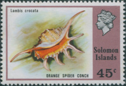 Solomon Islands 1976 SG317 45c Orange Spider Conch Shell MLH - Salomoninseln (Salomonen 1978-...)