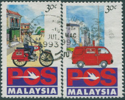 Malaysia 1992 SG472-473 Post Cycle And Van (2) FU - Maleisië (1964-...)