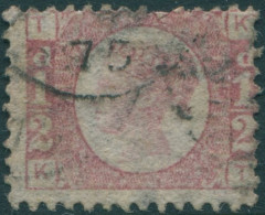 Great Britain 1870 SG49 ½d Rose QV TKKT FU - Other & Unclassified