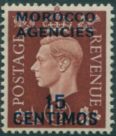 Morocco Agencies 1937 SG167 15c On 1½d Brown KGVI MLH - Morocco Agencies / Tangier (...-1958)