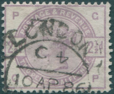 Great Britain 1883 SG190 2½d Lilac QV PCCP FU - Other & Unclassified