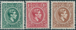 Jamaica 1938 SG121-123 KGVI (3) Toned Back MNH - Jamaica (1962-...)