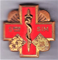 5° SIM. 5° Section D'Infirmier Militaire. Aéroportée. émail Grand Feu. Dos Lisse. Drago.768. 2 Boléros à Rebord Ourlés G - Servicios Medicos