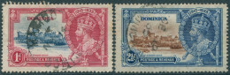 Dominica 1935 SG92-94 KGV Silver Jubilee (2) Few Toned Perfs FU (amd) - Dominica (1978-...)