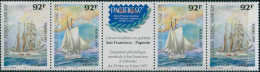 French Polynesia 1997 Sc#706a,SG790-791 Schooner And Barquentine Tabbed Pair MNH - Altri & Non Classificati