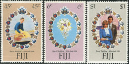 Fiji 1981 SG612-614 Royal Wedding Set MNH - Fiji (1970-...)