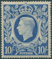 Great Britain 1939 SG478b 10/- Ultramarine KGVI MLH (amd) - Sin Clasificación