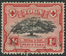 Tonga 1942 SG75 1d Ovava Tree Wmk Mult Script CA FU - Tonga (1970-...)