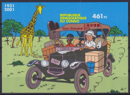 Congo - BL205A ** Bloc-feuillet "Tintin Au Congo" 2001 Surchargée "Expo Shanghaï 2010" - Mint/hinged