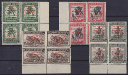 Ruanda-Urundi - N°150/53 ** Croix-Rouge 1944 En Blocs De 4 - Ungebraucht