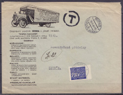 Bohême-Moravie - Env. "Transports Stampf" (camion) Non Affr. Càpt "NEUHAUS /18.IX.1940/ JINDŘICHŮV HRADEC" Taxé 1k20 à L - Lettres & Documents