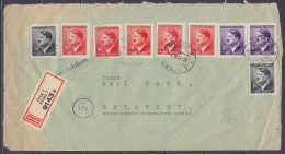 Bohême-Moravie - Env. Recommandée Affr. 540h Càpt PRAG /-4.XII.1944/ PRAHA Pour ERLANGEN Allemagne (au Dos: Càpt Arrivée - Covers & Documents