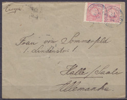 Brésil - Env. Affr. 2x 100R Càd CAMPINHO /21 NOV 1894 Pour HALLE Saale Allemagne (au Dos: Càd VICTORIA-ESP.SANTO & Arriv - Lettres & Documents