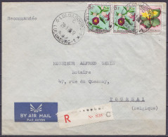 Congo Belge - Env. Recommandée Par Avion Affr. N°314 + 2x N°316 Càd LULUABOURG-1 /29-1-1955/ LULUABURG-1 Pour TOURNAI - Briefe U. Dokumente