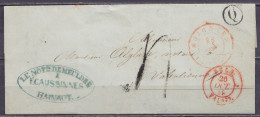 LSC (sans Contenu) Càd SOIGNIES /26 OCT 1842 Pour VALENCIENNES - Boîte Rurale "Q" Ecaussinnes - Càd "BELG.3 VALnes" & Po - 1830-1849 (Belgique Indépendante)