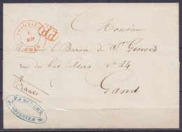 LSC (sans Contenu) Càd SOIGNIES /6 MAI 1848 Pour GAND - [P.P.] - Man. "franco" (au Dos:: Port "4" & Càd Arrivée GAND) - 1830-1849 (Belgica Independiente)