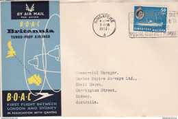 1957 SINGAPORE - BOAC/QANTAS FIRST FLIGHT SINGAPORE-SYDNEY - Europe