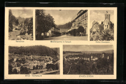 AK Bad Teinach, Strassenpartie, Ruine Zavelstein, Ortsansicht  - Bad Teinach