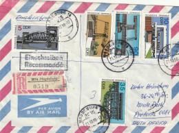 Germany DDR Cover Einschreiben Registered - 1987 1988 - Ship Lifts And Bridges Stamp Day Trade Unions Youth Stamp Exhib - Lettres & Documents