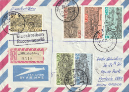 Germany DDR Cover Einschreiben Registered - 1987 1988 - Summer Olympic Games District Capitals Esperanto Movement - Cartas & Documentos