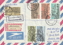 Germany DDR Cover Einschreiben Registered - 1987 1988 - Summer Olympic Games District Capitals Esperanto Movement - Lettres & Documents