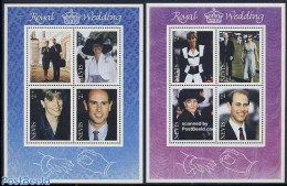 Nevis 1999 Edward & Sophie Wedding 8v (2 M/s), Mint NH, History - Kings & Queens (Royalty) - Art - Fashion - Familles Royales