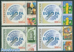 Azerbaijan 2005 50 Years Europa Stamps 4v, Perforated, Mint NH, History - Europa Hang-on Issues - Stamps On Stamps - European Ideas