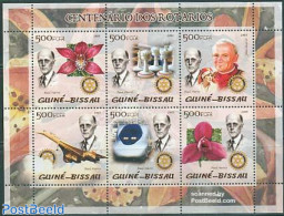 Guinea Bissau 2005 Rotary Centenary 6v M/s, Mint NH, Nature - Sport - Transport - Various - Flowers & Plants - Orchids.. - Schach