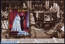 Kiribati 2007 Elizabeth II, Diamond Wedding S/s, Mint NH, History - Nature - Kings & Queens (Royalty) - Horses - Familles Royales